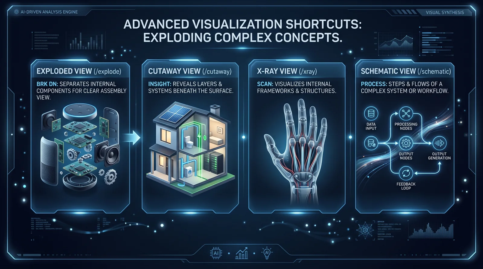 Advanced visualization shortcuts infographic