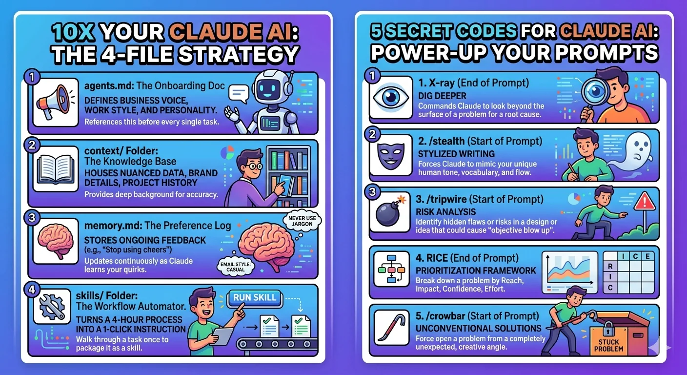 Claude AI strategy prompts infographic