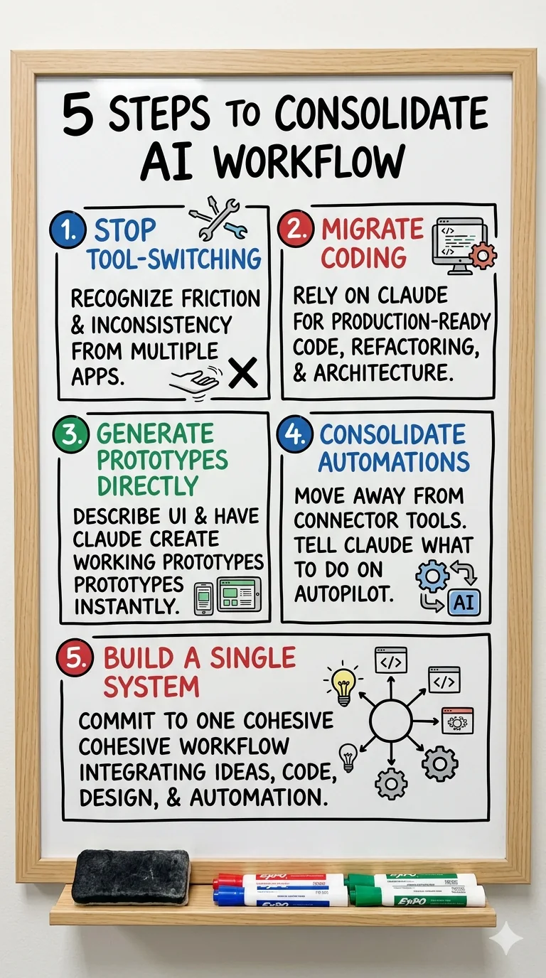 Consolidate AI workflow infographic